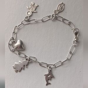 Platinum  Charm‎ Bracelet